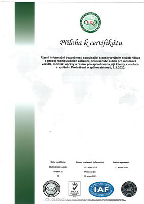 Certifikát 27001 - strana 2