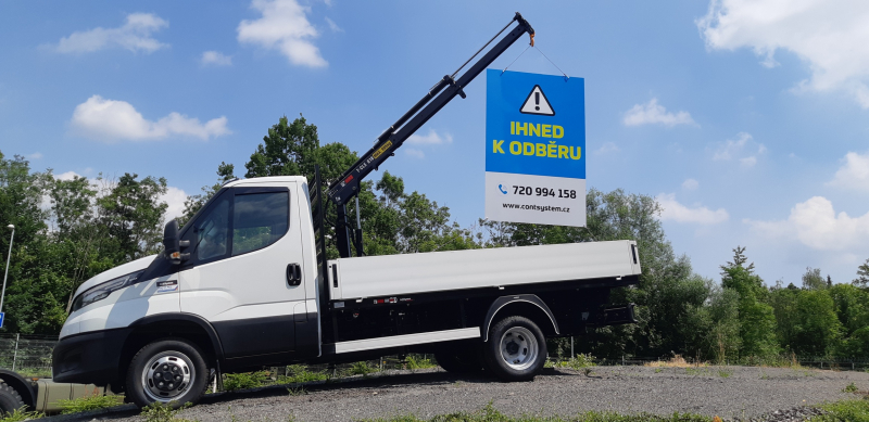 Nabízíme ihned k odběru - Iveco Daily 3450 s valníkem a hydraulickým jeřábem Hiab